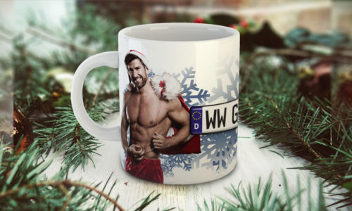 Sexy christmas mug with the man