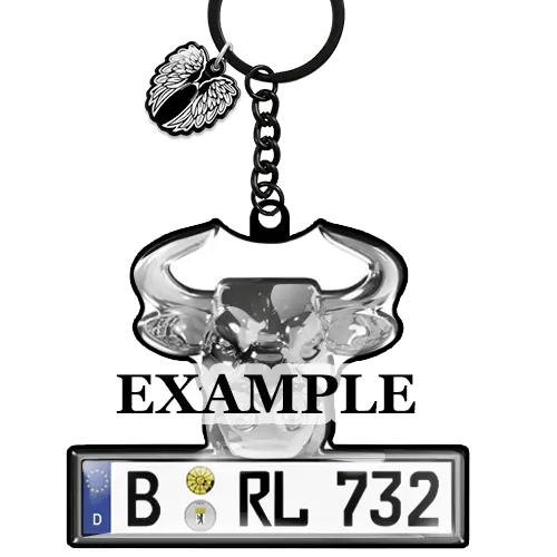 Bull Keychain Licence Plate