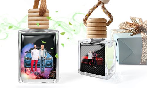 Mini car air freshener with photo of your son