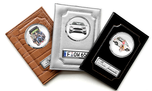 Porte-documents de voiture standard avec voiture/photo et plaque d'immatriculation pour tes meilleurs amis