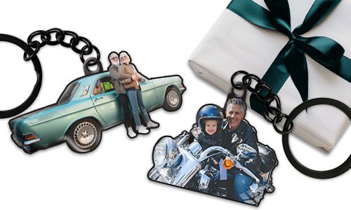 Keychain in form of your photo with grandpa