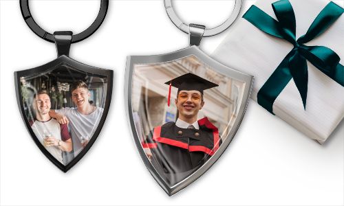 Keychain shield with your photo of brother