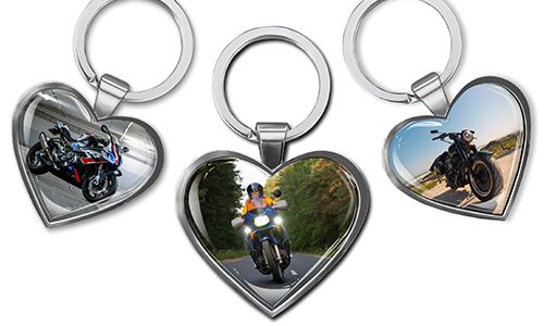 Heart Keychain with your motorcycle photo