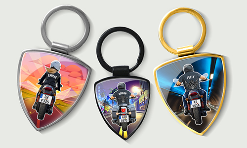 Keychain Shield  With Motorcycle Gang