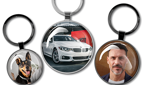Round keychain with custom photo