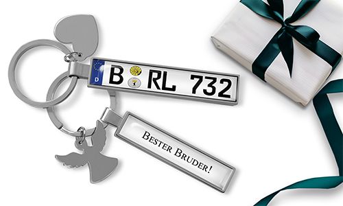 Personalized license plate keychain for brother