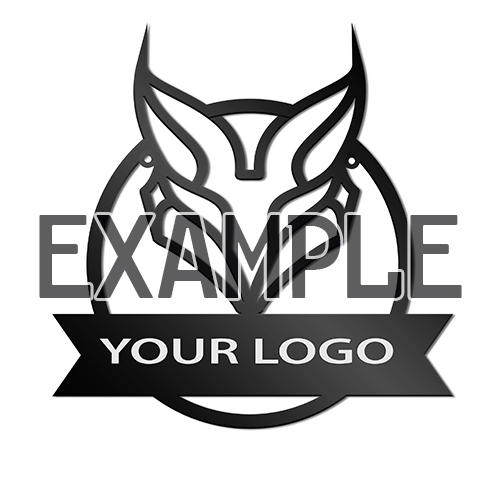 Metallschild mit Logo