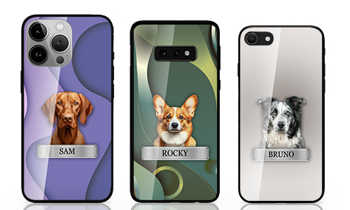 Tolle personalisierte Handycase mit Foto deines süßen Hundes und seinem Spitznamen