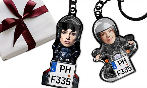 Motorcycle-keychain with your grandma's face