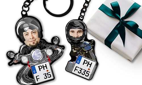 Motorcycle-keychain with your son's face