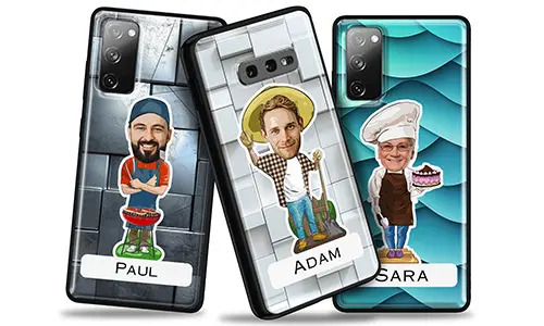 Personalisierte Handyhülle mit Namen und individuellem Motiv (Beruf/Hobby)