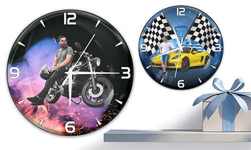 Wall clock with brother image