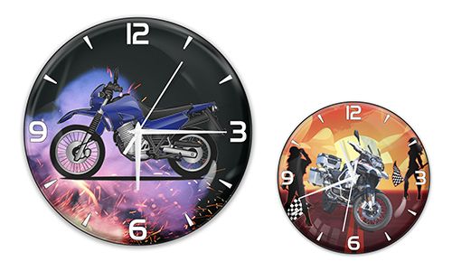 Horloge murale avec image de moto