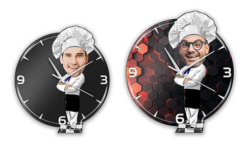 Personalized Wall Clock Comic Profession - Chef