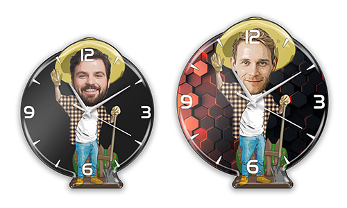 Personalized Wall Clock Comic Profession - Farmer