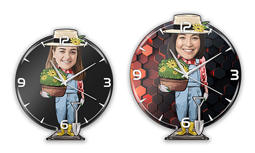 Personalized Wall Clock Comic Hobby- Gardener