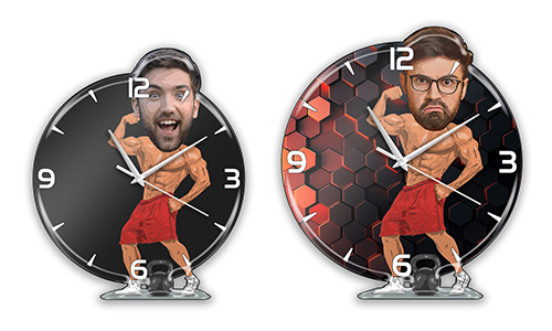 Personalized Wall Clock Comic Sport - Gym