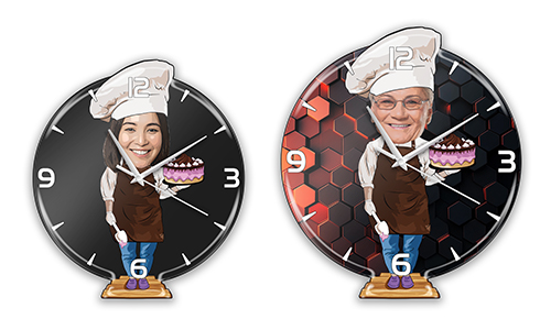 Personalized Wall Clock Comic Profession - Pastrymaker