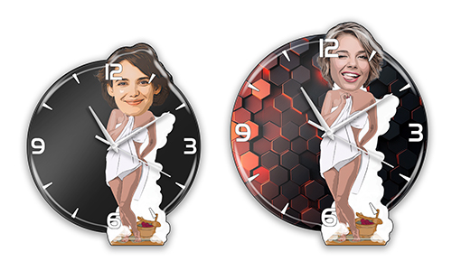 Personalized Wall Clock Comic Hobby - Sauna