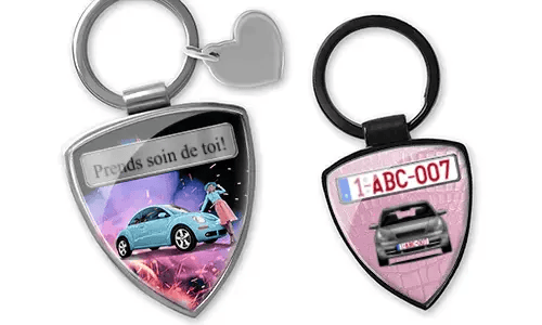 Personalized girlfriend shield keychain