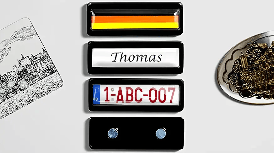 plaque d'immatriculation aimantée