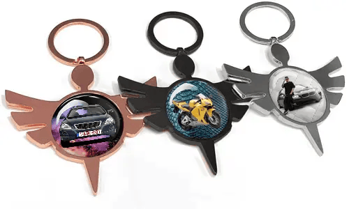 Portachiavi angelo tondo auto – regalo unico