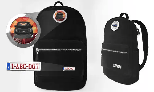 Rucksack Samtschwarz