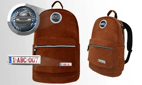 Mochila terciopelo marrón