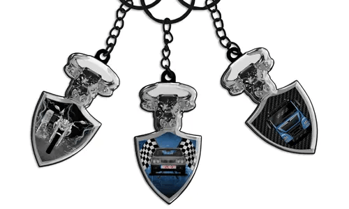 Porte-clés de taureau avec plaque de voiture