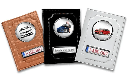 Porte-documents de voiture standard avec voiture/photo et plaque d'immatriculation pour ta copine