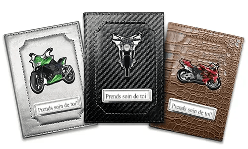 Fahrzeugscheinhülle mit Motorradsilhouette