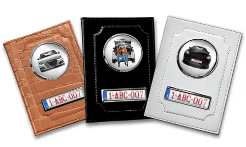 Porta documenti auto standard per il tuo ragazzo con auto/foto e targa
