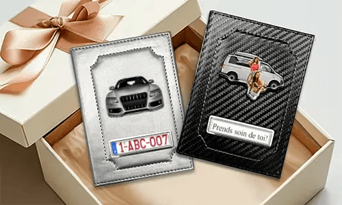 Personalized car documents holder with car/photo and license plate for best friends