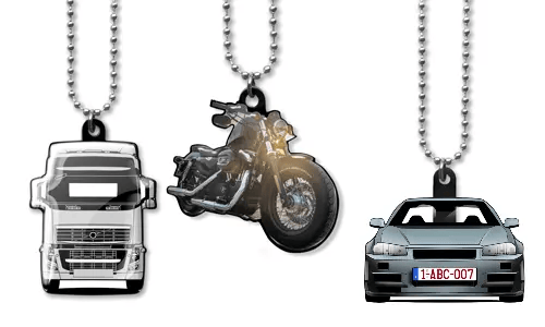 Porte-clés rétroviseur silhouette véhicule