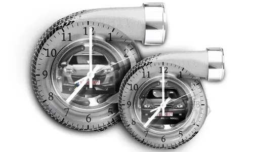 Pehmeä harmaa seinäkello turbiini