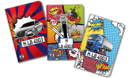 Sarjakuvatyylinen autokirjateline