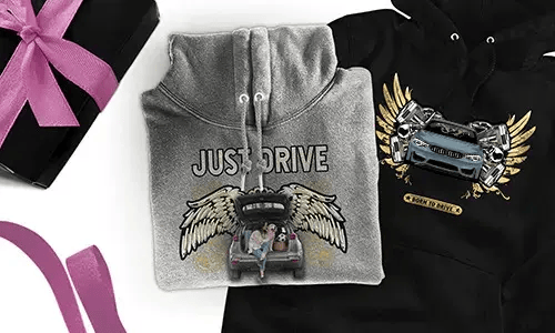 Personalised hoodie with car motif - gift for your daughter
