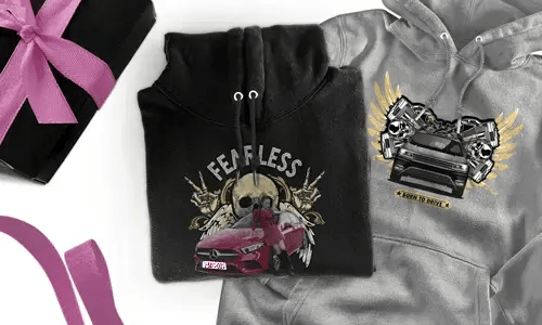 Spersonalizowany hoodie z motywem samochodu dla twojej siostry