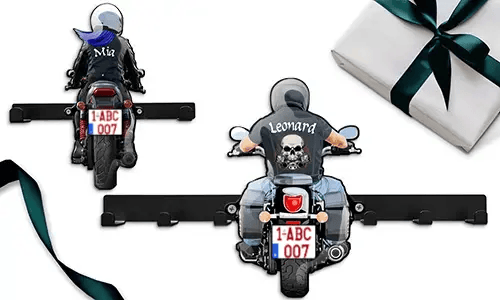 Llavero de pared personalizado de moto para tu amor con su nombre