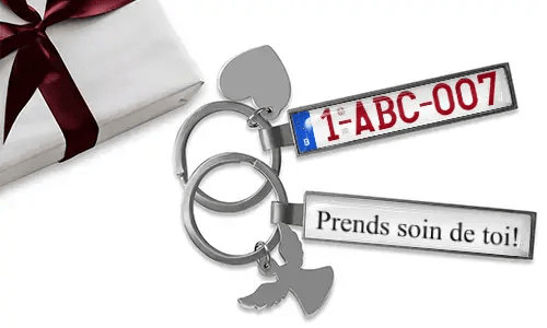 Porte-clés personnalisé avec plaque d'immatriculation pour ta grand-mère