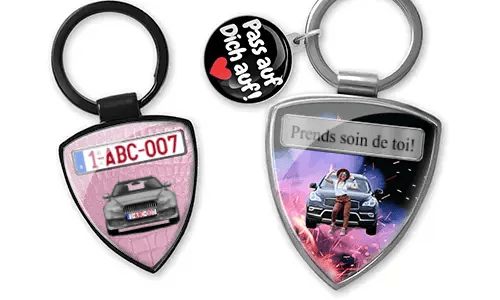 Personalized daughter shield keychain