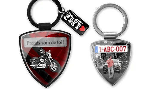 Personalized boyfriend shield keychain