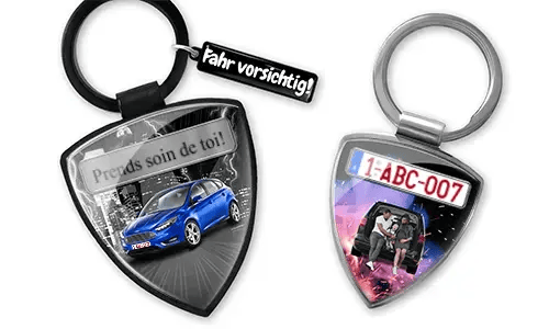 Personalized dad shield keychain