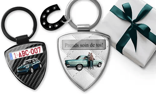 Personalized grandpa shield keychain