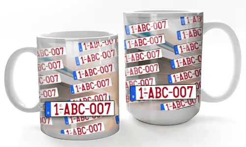 Tazas con matrículas