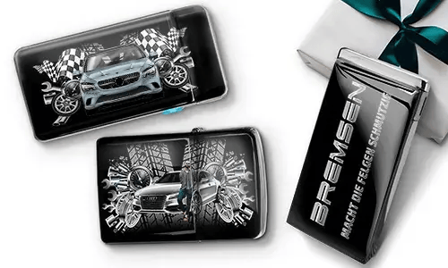 Tuning-Feuerzeug mit Auto/Foto und Nummernschild für deinen Freund