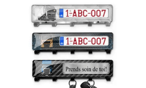 Keyhanger with truck picture and license plate