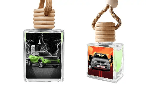 Mini car air freshener with car image