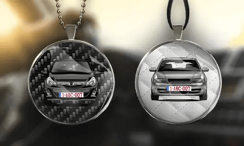Car mirror chain - round