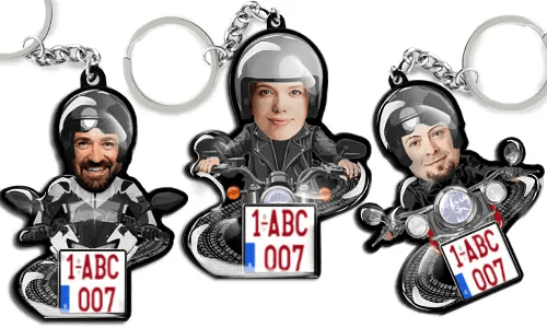 Motorcycle Keychain Rider Photo